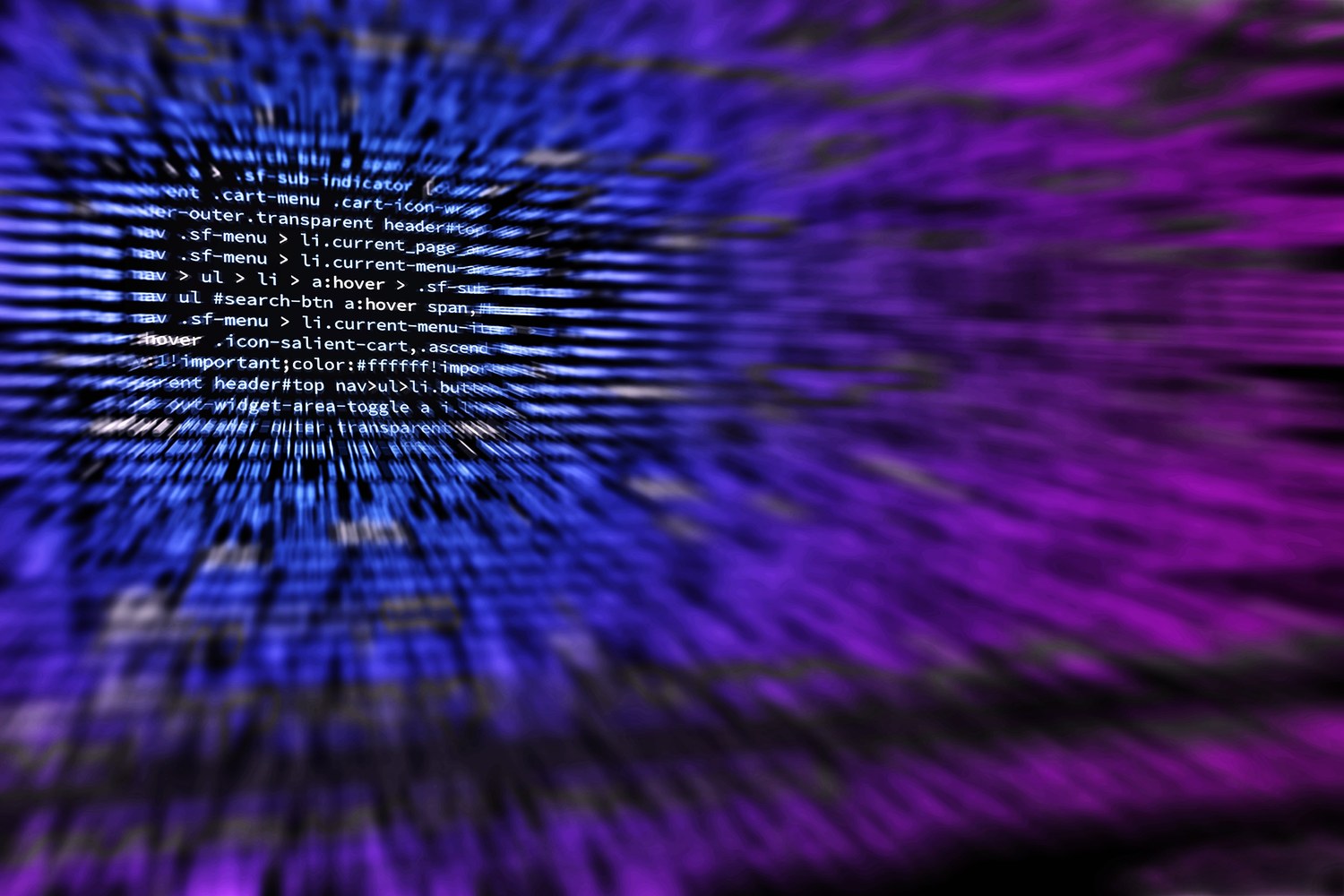 Computer code displayed across a digital screen